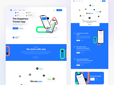 Happiness Tracker Creative Design Landing Page by Dominik Gola on Dribbble