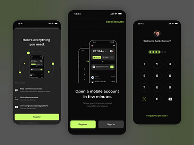 Mutuwall Wallet - Onboarding app branding code design graphic design login modern onboarding pin register sign up sing in ui ux visual