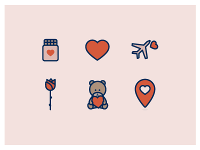 Love icon fly heart icon illustration love maps red rose teddy vacation valentine website