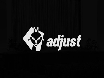 Adjust animal black geometric giraf logo picto slab typo white