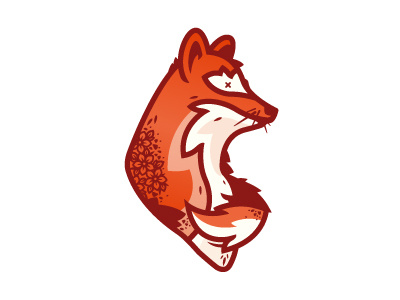 Fox animal dead fox head illustration renard stroke