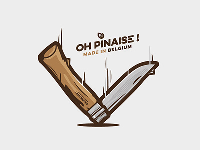 Knife Opinel fall illustration knife opinel stickers vector wood
