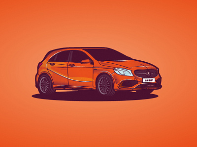 Mercedes Class A auto car classa cool illustration mercedes orange vector