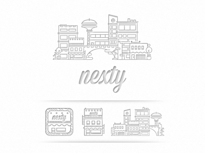 Nexty city illustration next nexty shop town ville white