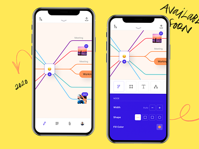 Mind App diagrams ideas interface mind mind map mobile ios iphone notes planning sketch ui ux
