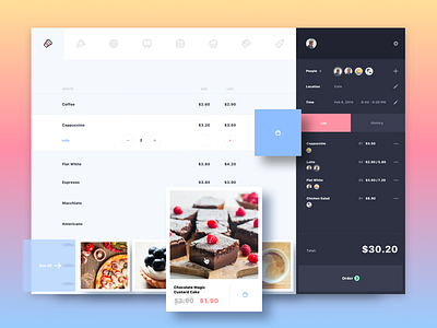 Cafe | Event app design concept android animation art cafe flat clean simple horeca interface mobile ios iphone restaurant sketch ui ux