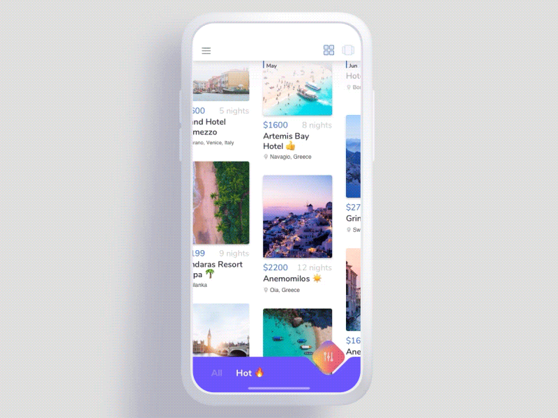 Travel App animation design flat clean simple interface mobile scroll sketch travel ui ux