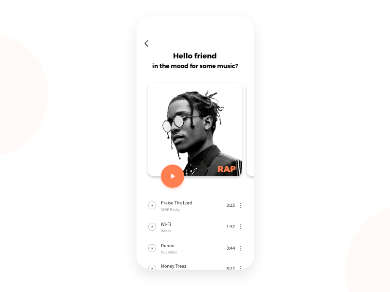 Music app concept animation
