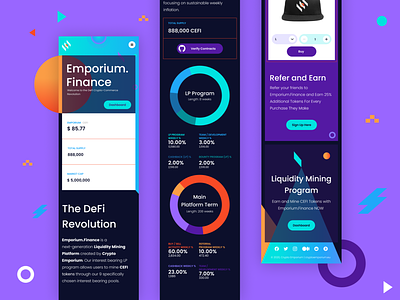 Mobile Web Design For Crypto Currency brand coin crypto dashboard digital fintech identity illustrator minimal planet space strategy ui