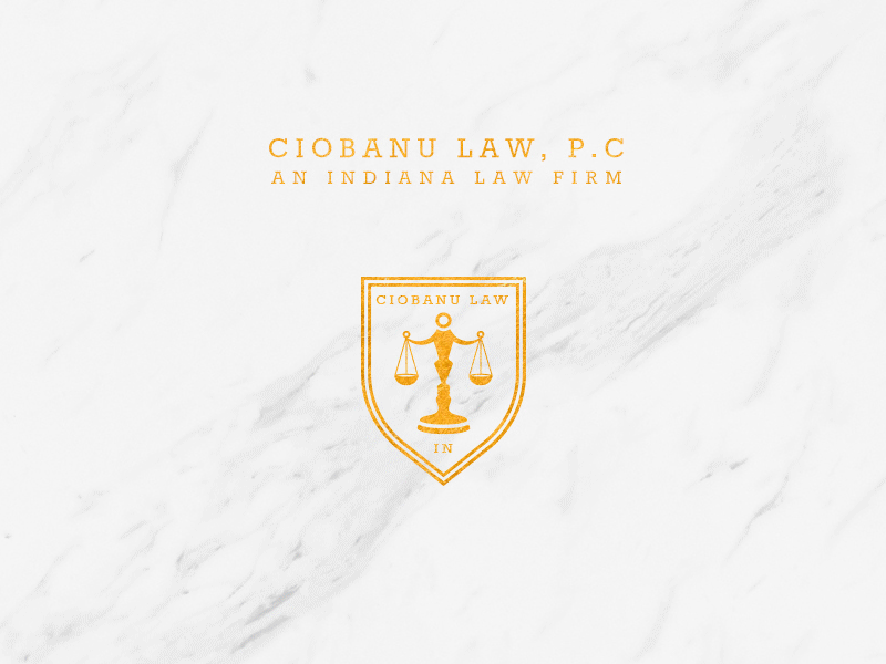 Ciobanu Law Branding attorney badge birrou equal justice law logo olive scale shield