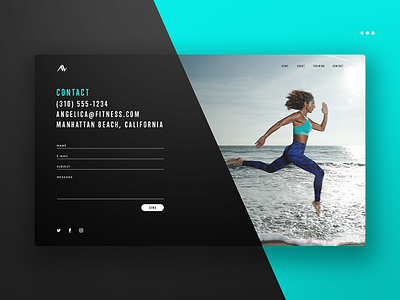 Contact Page contact page contrast fitness interface message minimal nutritionist personal trainer sport user vibrant web design