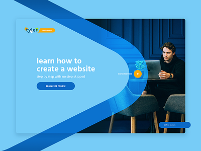 Tyler Home Page - An eLearning Website branding code education elearning grid minimal simple type ui video webdesign