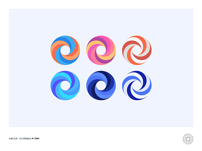 Candy brand geometric logo mark minimal swirl technique