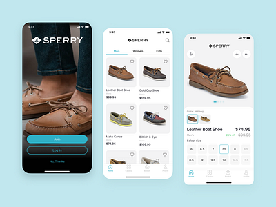 Online Shop App «Sperry» app card clean creative design filter icons ios minimal mobile online shop project shop tabbar tabs ui ux