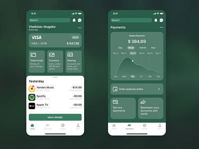 Mobile banking app app application bank design figma finance green mobile money redesign ui user ux web