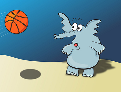 Baby Elephant baby ball basketball color design elephant graphic design gray illustration kids