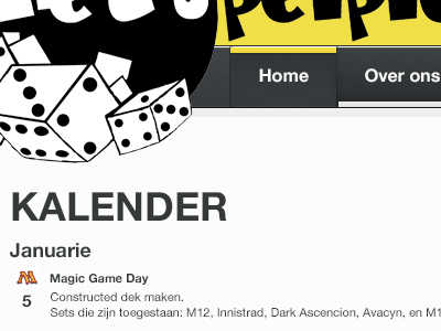 Kalender interface ui website
