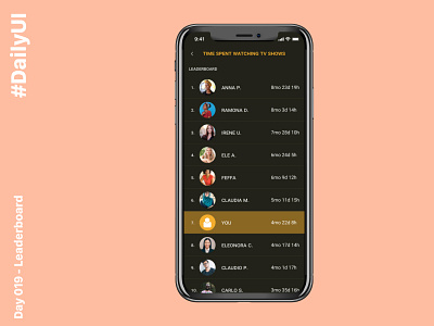 Daily UI Challenge day 19 - Leaderboard dailyui dailyuichallenge ui