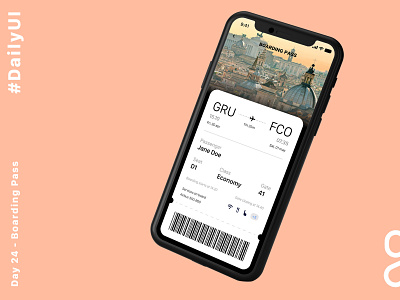 Daily UI Challenge day 24 - Boarding Pass dailyui dailyuichallenge ui