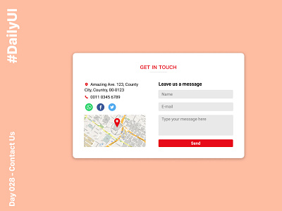 Daily UI Challenge day 28 - Contact us