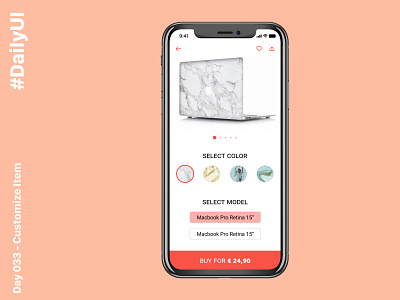 Daily UI challenge day 33 - Customize Item dailyui dailyuichallenge
