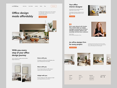 Interior Design Landing Page design figma interior design landing page office interior design ui web design