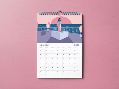 Calendar calendar design illustration illustrator indesign mockup