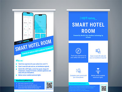 IOTRONIX SMART HOTEL STANDY automation branding design hotel illustration lifestyle smart smarthotel smarthotel stand standee startup