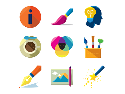 Icons training design icon icon set vector