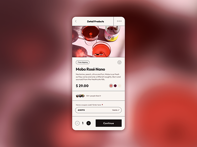 E-Commerce Shop Single Item e commerce figma item detail mobile red rosé ui ui design ux wine