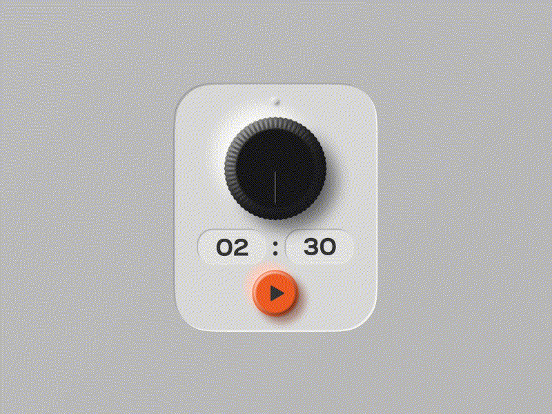 Countdown Timer analog apple watch countdown dieter rams figma figmotion interaction design minimal neumorphic orange smartwatch timer ui ui design ux