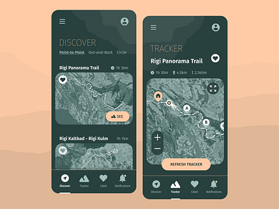 Location Tracker duotone figma green hike mobile route tracker ui ui design ux ux design ux ui
