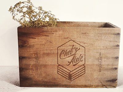 Chef Aisle box brand food logo vintage
