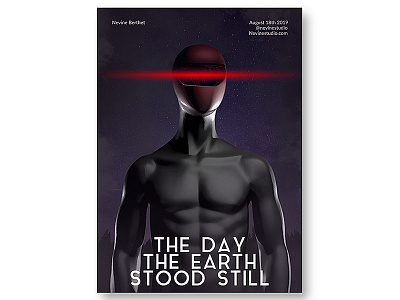 The Day The Earth Stood Still abstract alien movie movie poster neon photo composite photo composition photo manipulation photoshop poster poster design robot typogaphy visual art