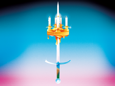 Ace of Swords candle illustration illustrator light photoshop sword tarot vector wacom