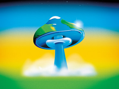 The World atom bomb earth illustration illustrator mushroom photoshop space tarot vector world