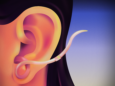 The Ear ear earthworm earworm grain illustration noise photoshop vector wacom worm