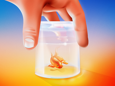 Out of Oxygen fish glass goldfish grain illustration illustrator noise photoshop vector
