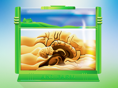 Deteriorating alzheimers ant ant farm brain grain illustration illustrator noise nostalgia photoshop vector