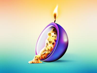 Ignite the Passion fire flame fruit gradient ignite illustration illustrator passion passion fruit vector
