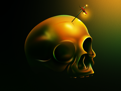 Got a Light? firefly grain illustration illustrator light noise photoshop skeleton skull vector