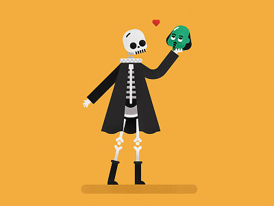 Bardolatry admiration hamlet illustration shakespeare skeleton skull weirder words