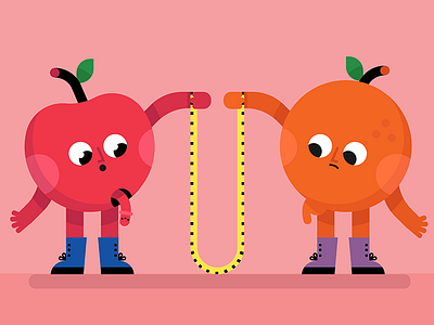 Comparing Apples And Oranges apple illustration illustrator orange