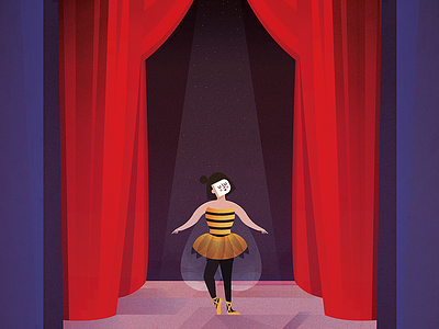 Waggle Dance bee circus dance illustration vector