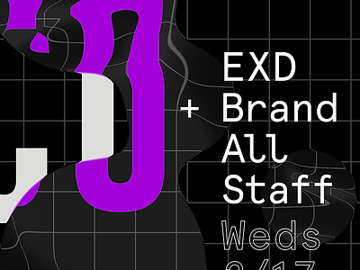 Poster for Event Series 3, Detail design grid poster purple typography warp warped
