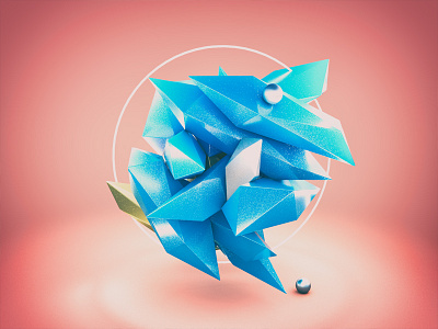 Blue crystal 3d cinema 4d