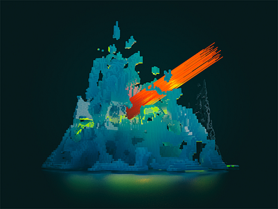 Ice volcano 3d abstract c4d cinema 4d ice