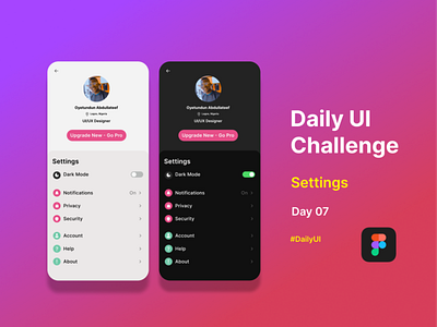 Day 07 (Daily UI challenge) SETTINGS app branding design graphic design illustration produc ui ux vector