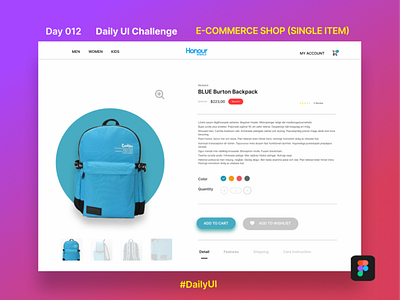 Day 012 Daily UI Challenge E-COMMERCE SHOP (SINGLE ITEM) app branding design graphic design produc ui ux