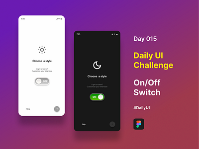 Day 015 Daily UI Challenge (On/Off Switch) app design graphic design produc ui ux